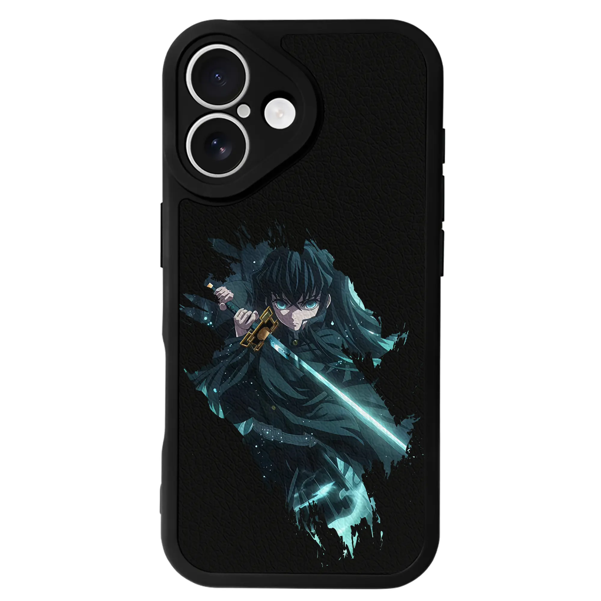 鬼滅の刃 グッズ,時透 無一郎 - IPhone 16シリーズ対応 ・ シリコンスマホケース ・ レザー調 ・ 高精度フィット ・ 耐衝撃 ・ ワイヤレス充電対応 ・ 精密カット